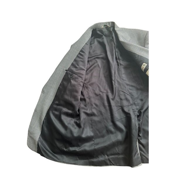 EVAN PICONE Men's Vintage Filenes Black Houndstooth Wool Blazer Jacket Size 44 L - Picture 7 of 10